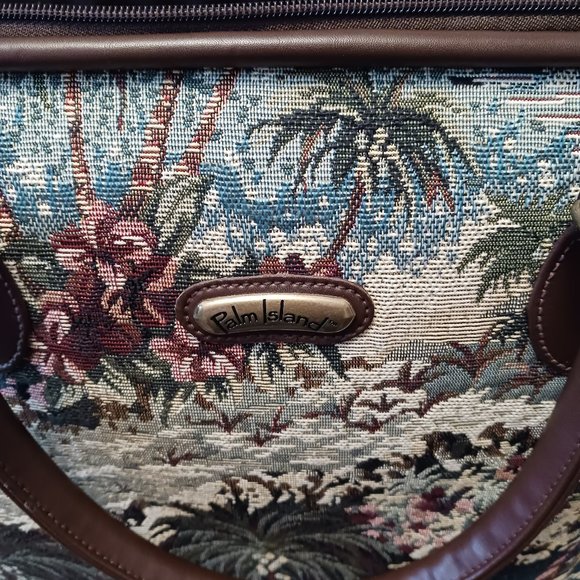 Vintage Island Palm Tote/Carry On Bag - Picture 2 of 5